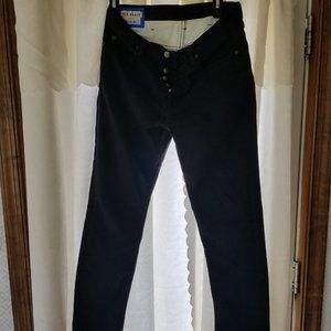 ACNE STUDIOS BLA KONST BUTTON FLY STRAIGHT-LEG-JEANS- BLACK -SIZE 0/2-PETITE FIT